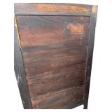 Antique Oak Curio Cabinet with Glass Doors