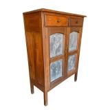 Antique Jelly Cabinet with Tin Panels and Drawers