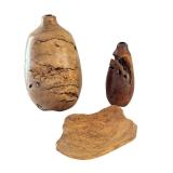 Burled Wood Collection with 2 Vases and Decorative Tray
