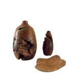 Burled Wood Collection with 2 Vases and Decorative Tray