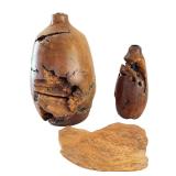 Burled Wood Collection with 2 Vases and Decorative Tray