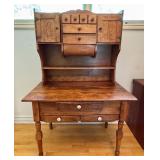Antique Wooden Kitchen Hoosier Cabinet With Drawers and Flour Bins
