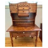 Antique Wooden Kitchen Hoosier Cabinet With Drawers and Flour Bins