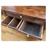 Antique Wooden Kitchen Hoosier Cabinet With Drawers and Flour Bins