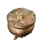 Antique Art Nouveau Metal Jewelry Casket Box