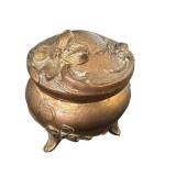 Antique Art Nouveau Metal Jewelry Casket Box
