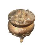 Antique Art Nouveau Metal Jewelry Casket Box