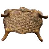 Antique Art Nouveau Footed Jewelry Casket with Ornate Floral Design