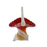 Vintage 8.5 Inch Satin Glass Basket with Swirl Pattern