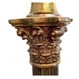 Vintage 5-Foot Tall Floor Lamp with Decorative Glass Shade