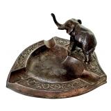 Vintage Cast Metal Elephant Ashtray