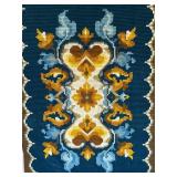 Vintage Needlepoint Wall Hanging with Floral Motif