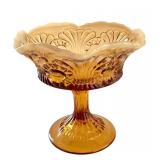 Vintage Fenton Caramel Opalescent Compote Bowl 5 Inch