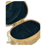 Antique Victorian Art Nouveau Jewelry Casket Box with Floral Motif