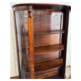 Antique Oak Curio Cabinet with Glass Doors