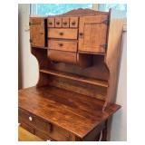 Antique Wooden Kitchen Hoosier Cabinet With Drawers and Flour Bins