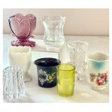 Collection of 12 Vintage and Antique Glass Toothpick Holders