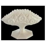 Set of 6 Vintage White Milk Glass Compotes and Covered Dishes Assorted Patterns