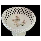 Set of 6 Vintage White Milk Glass Compotes and Covered Dishes Assorted Patterns