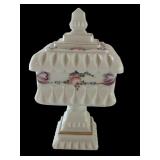 Vintage Westmoreland Milk Glass Decorated Wedding Box Bridal Box Roses and Bows