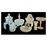 Collection of 6 Vintage Pressed Glass Dishes and Bowls