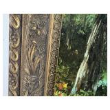 Framed Landscape Oil Painting with Ornate Frame