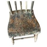 Primitive Wooden Chair with Distressed Finish