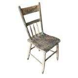 Primitive Wooden Chair with Distressed Finish