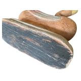 17 Inch Wooden Swan Figurine with Pastel Accents