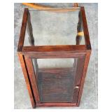 Vintage Table Top Wooden and Glass Display Case, 36 Inch, Missing Shelves