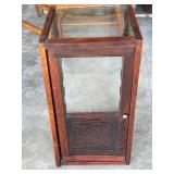 Vintage Table Top Wooden and Glass Display Case, 36 Inch, Missing Shelves