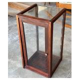 Vintage Table Top Wooden and Glass Display Case, 36 Inch, Missing Shelves