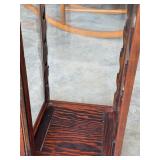 Vintage Table Top Wooden and Glass Display Case, 36 Inch, Missing Shelves