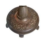 Vintage Metal Bridge Floor Lamp with Glass Shade, 57.5 Inches Tall