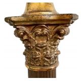 Vintage 63-Inch Brass Torchiere Floor Lamp with Glass Shade