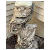 Painted Concrete Eagle Statue on Natural Driftwood Stand 51 Inch Tall
