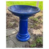 Large Blue Ceramic Bird Bath