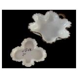Assorted Collection of 8 Antique Milk Glass Plates and Trays