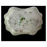 Assorted Collection of 8 Antique Milk Glass Plates and Trays