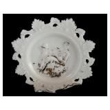 Assorted Collection of 8 Antique Milk Glass Plates and Trays