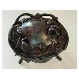 Pair of Antique Metal Jewelry Caskets with Ornate Designs