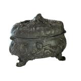 Pair of Antique Metal Jewelry Caskets with Ornate Designs