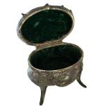Pair of Antique Metal Jewelry Caskets with Ornate Designs