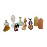 Collection of 9 Vintage Perfume Bottles and Tins Assorted Styles