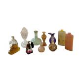 Collection of 9 Vintage Perfume Bottles and Tins Assorted Styles