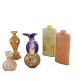 Collection of 9 Vintage Perfume Bottles and Tins Assorted Styles