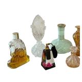 Collection of 9 Vintage Perfume Bottles and Tins Assorted Styles