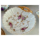 Collection of Vintage Hand Painted Porcelain and Bone China Dishes Assorted Patterns
