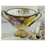 Collection of Vintage Hand Painted Porcelain and Bone China Dishes Assorted Patterns