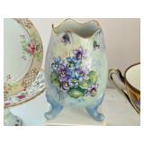 Collection of Vintage Hand Painted Porcelain and Bone China Dishes Assorted Patterns